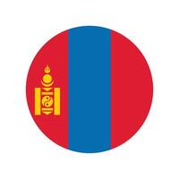 nacional bandera de Mongolia. Mongolia bandera. Mongolia redondo bandera. vector