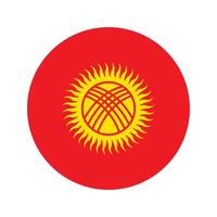National Flag of Kyrgyzstan. Kyrgyzstan Flag. Kyrgyzstan Round flag. vector