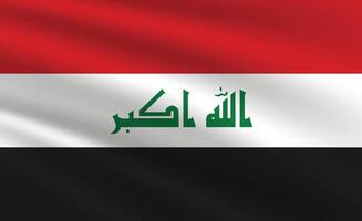 National Flag of Iraq. Iraq Flag. Waving Iraq flag. vector