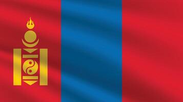 National Flag of Mongolia. Mongolia Flag. Waving Mongolia flag. vector