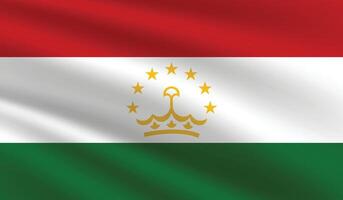 National Flag of Tajikistan. Tajikistan Flag. Waving Tajikistan flag. vector