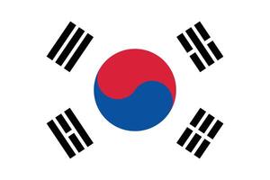 nacional bandera de sur Corea. sur Corea bandera. ondulación sur Corea bandera. vector