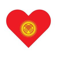 National Flag of Kyrgyzstan. Kyrgyzstan Flag. Kyrgyzstan Heart flag. vector