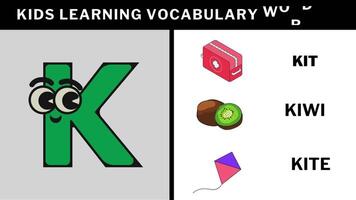 ABC tecknad serie brev animera alfabet inlärning för barn abcd för barnkammare rim video