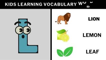 ABC tecknad serie brev animera alfabet inlärning för barn abcd för barnkammare rim video