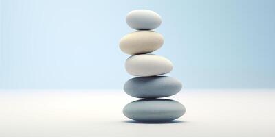 A stack of stones of different colors, neatly stacked on top of each other. Visually appealing balance composition photo