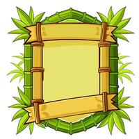 Old bamboo banner frame. vector