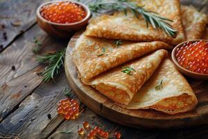 un plato de panqueques con bayas y un cuenco de bayas siguiente a eso foto