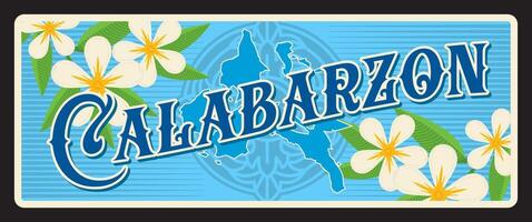 Calabarzon province in Philippines, travel plaque vector