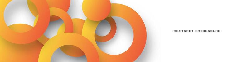 3d naranja blanco geométrico antecedentes superposición capa en brillante espacio con círculos formas decoración. minimalista gráfico diseño elemento separar estilo concepto para bandera, volantes, tarjeta, cubrir, o folleto vector
