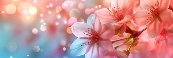 A close up of a pink flower with a blue background photo