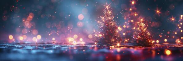 Festive neon Christmas banner background, winter theme, design, presentation photo