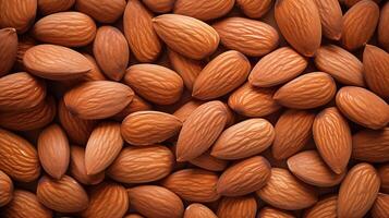 Almond background, top view photo