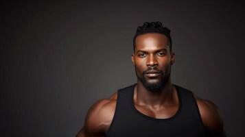 Beyond Muscles, Strength and Determination, The Serious Confident Buffed Black Man, photo