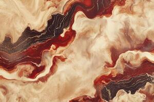 Elegant swirling patterns of red, brown, and beige invoking natural marble stone photo