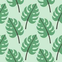 Tropical leaves pattern, jungle leaves seamless floral pattern. Ideal for textile. Summer background in pastel colors. vector