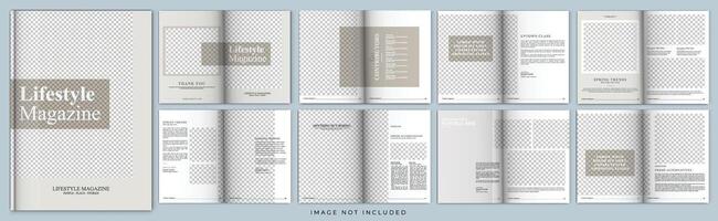 plantilla de folleto de perfil de empresa o plantilla de diseño de folleto comercial de varias páginas vector