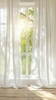 Bright Sunlit Room With Sheer Curtains photo