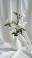 Elegant White Flowers In Vase photo