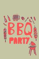 Barbecue composition with text. design. vector