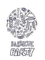 Barbecue composition with text. design. vector