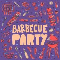 Barbecue composition with text. design. vector