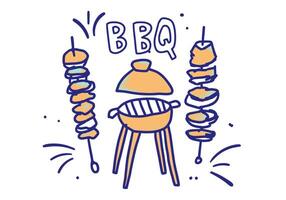 Barbecue composition with text. design. vector