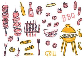 Barbecue composition with text. design. vector