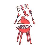 Barbecue composition with text. design. vector