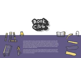 Book concept. illustration in doodle style. vector