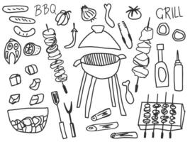 Barbecue composition with text. design. vector