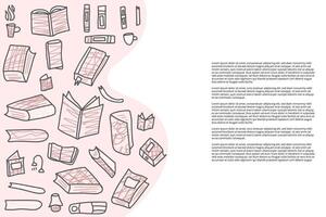 Book concept. illustration in doodle style. vector