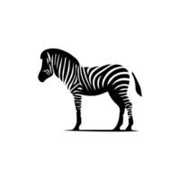 Zebra standing silhouette, zebra animal zoo icon logo vector