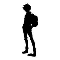 young man anime style character design, anime boy vector