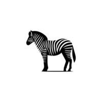 Zebra standing silhouette, zebra animal zoo icon logo vector