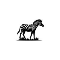 Zebra standing silhouette, zebra animal zoo icon logo vector