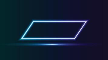 Neon square frame, simple neon frame design, neon light frame vector