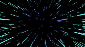 Abstract hyperspace jump digital design concept. Flying Through the Universe Lightspeed Tunnel Speed of Light Concept 4k. video