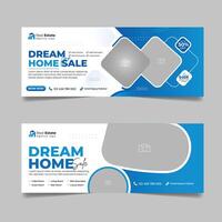 Real estate agency cover page banner design template. vector