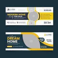 Real estate agency cover page banner design template. vector