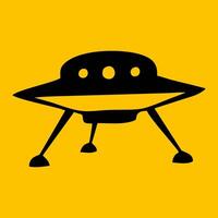 editable ufo icon with yellow background vector