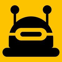 Editable robot icon with yellow backround vector