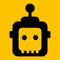 Editable robot icon with yellow backround vector