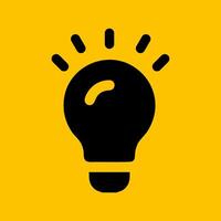 lamp icon on a yellow background vector