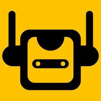 Editable robot icon with yellow backround vector