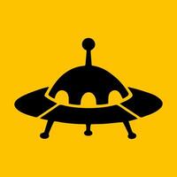 editable ufo icon with yellow background vector