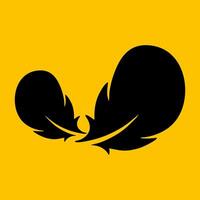 feather icon on a yellow background vector