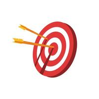 rojo y blanco objetivo con dos flechas Perfecto para márketing conceptos, negocio estrategias, publicidad campañas, y lograr metas visualmente vector
