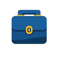 Blue briefcase with a yellow handle suitable for business, finance, travel, office, professionalism, corporate concepts vector