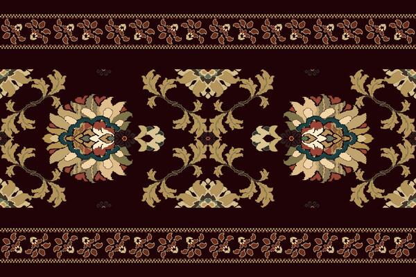Ikat tribal Indian seamless pattern. Ethnic Aztec fabric carpet mandala ornament native boho chevron textile.Geometric African American oriental traditional illustrations. Embroidery style.